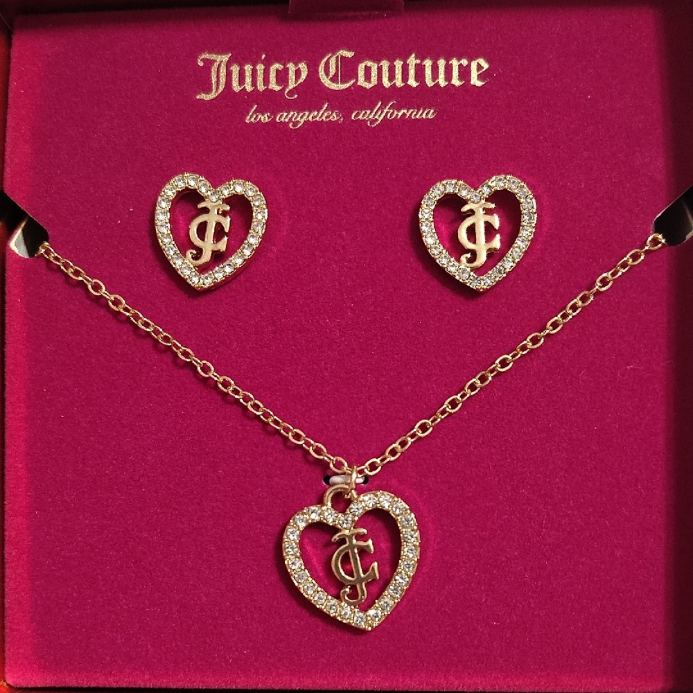 💖 Juicy Couture Heart Jewelry Set – Necklace & Earrings | New in Box!